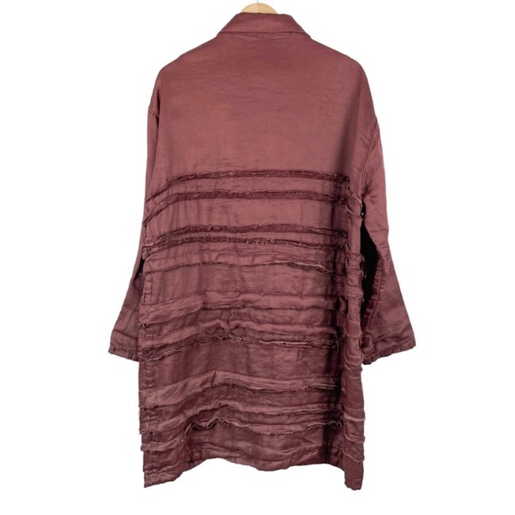 Krista Larson Lagenlook Tiered Heavy Jacket One Size - Picture 4 of 12